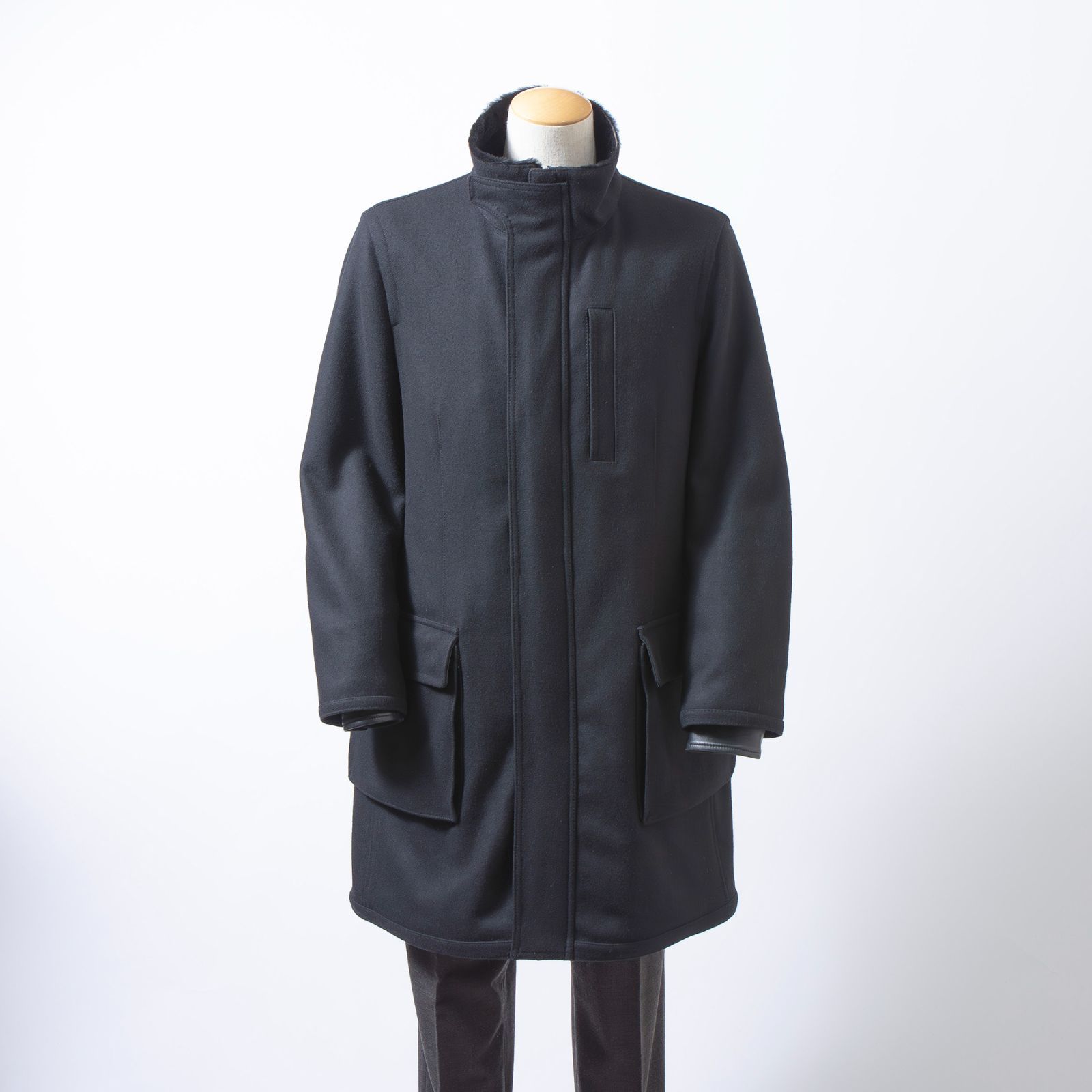 アルマーニ ARMANI COLLEZIONI ミリタリーコート ブラック 52 メンズ