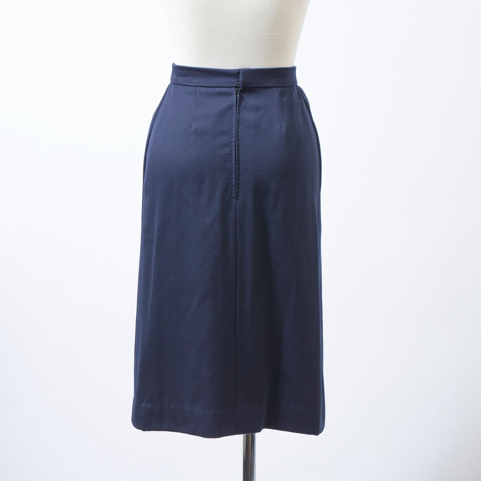 エルメス　タイトスカート エルメス HERMES スカート ミディ丈 ネイビー 36 レディース フランス