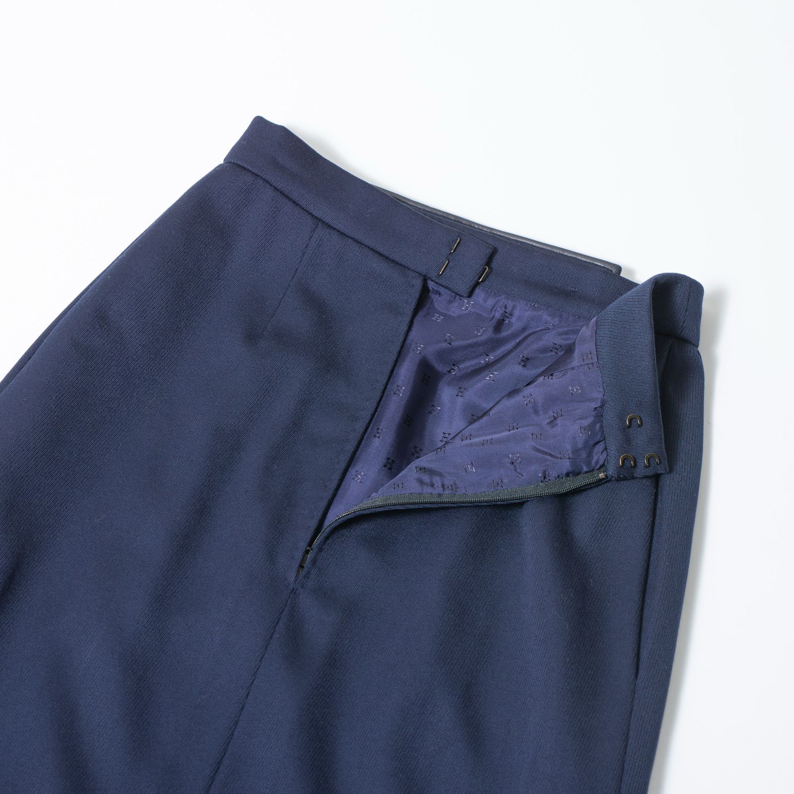 エルメス HERMES スカート ミディ丈 ネイビー 36 レディース フランス