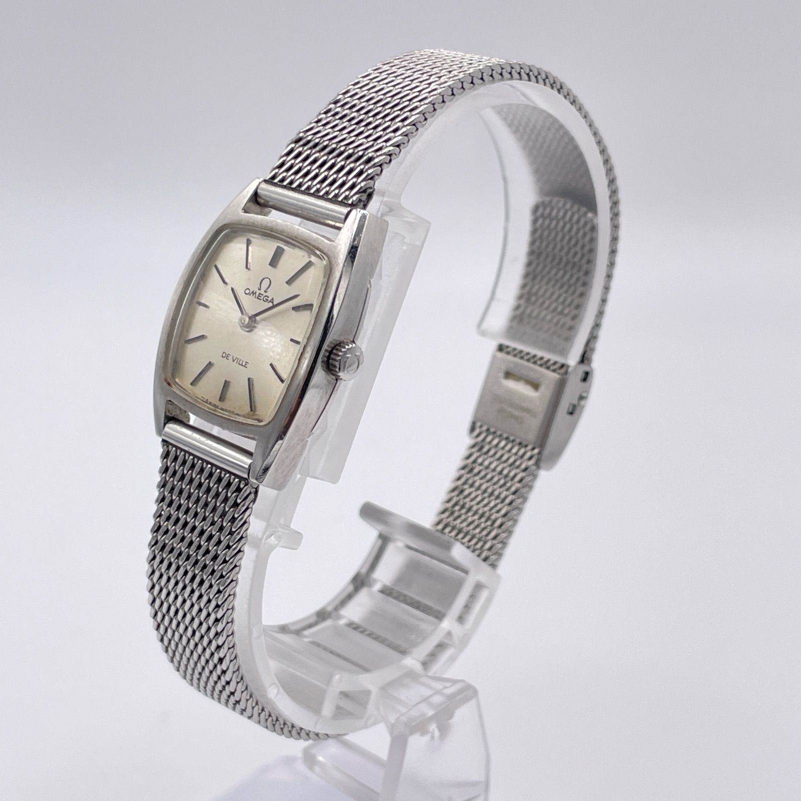 OMEGA DE VILLE Watch Hand-Winding Ladies Square Silver Y2K 00S