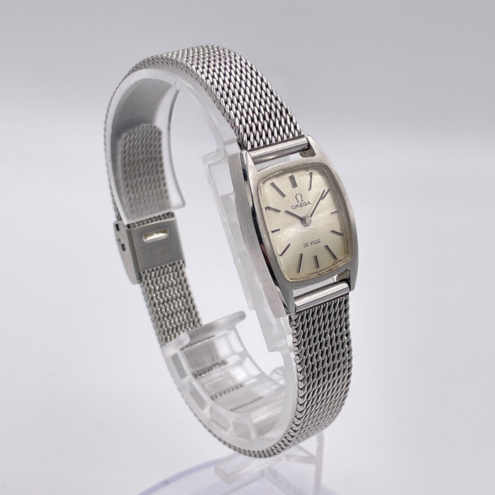 オメガ　デヴィル　腕時計　クオーツ　23㎜　スクエア　レディース　ビンテージ　銀 OMEGA DE VILLE Watch Hand-Winding Ladies Square Silver Y2K 00S