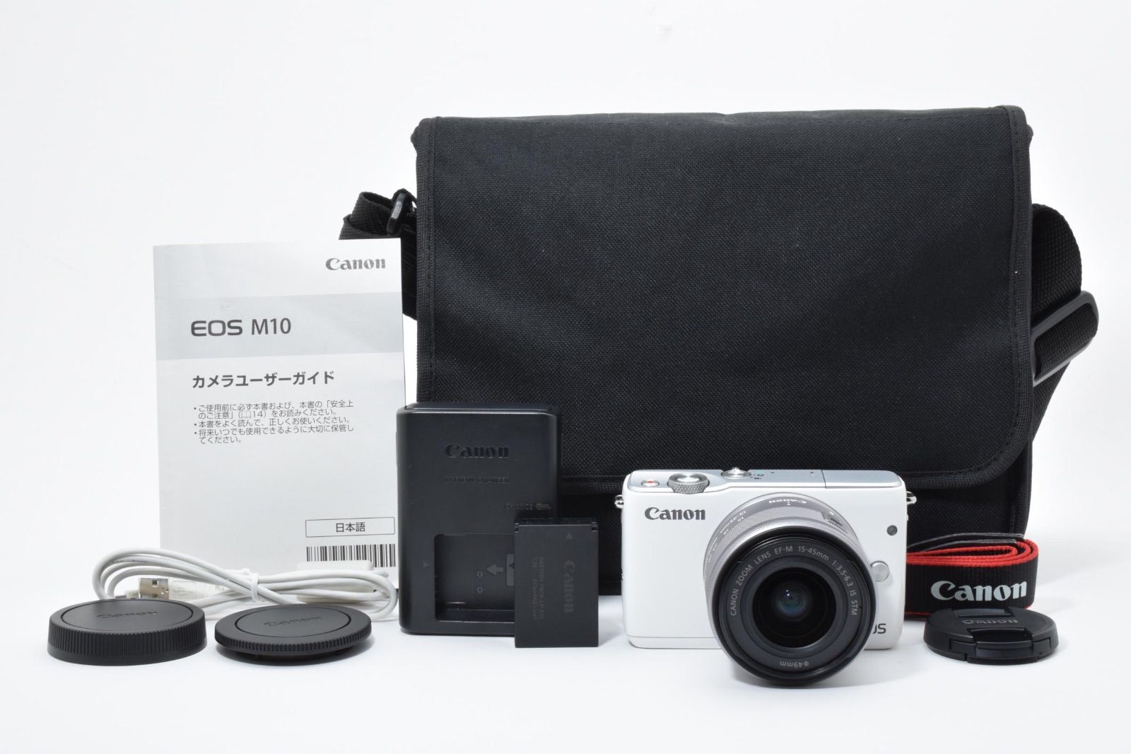 美品】 キヤノン Canon EOS M10 EF-M 15-45mm IS STM ホワイトレンズ