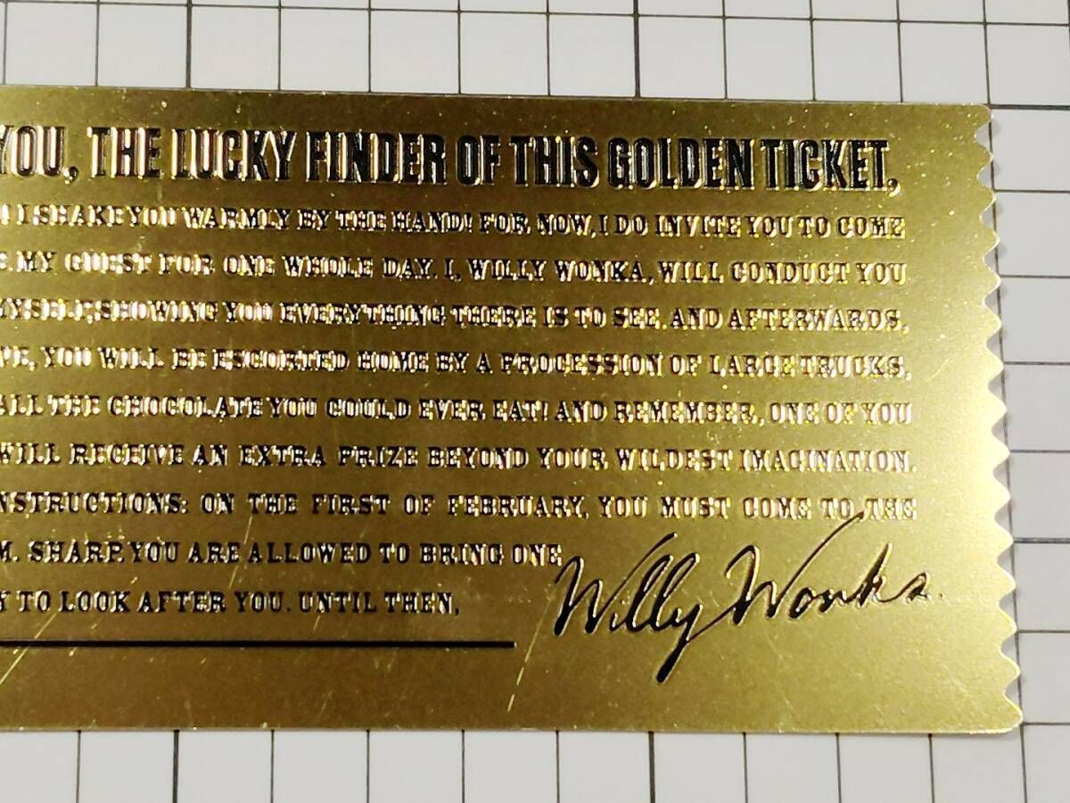 ウォンカバー:ゴールデンチケット レプリカ （チャーリーと
