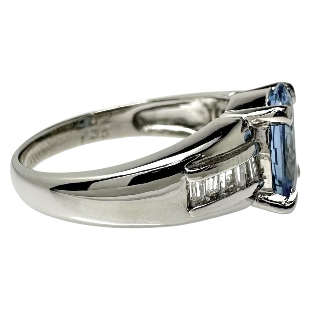 11号 アクアマリン 1.35ct ダイヤモンド 計0.20ct リング・指輪 Pt900