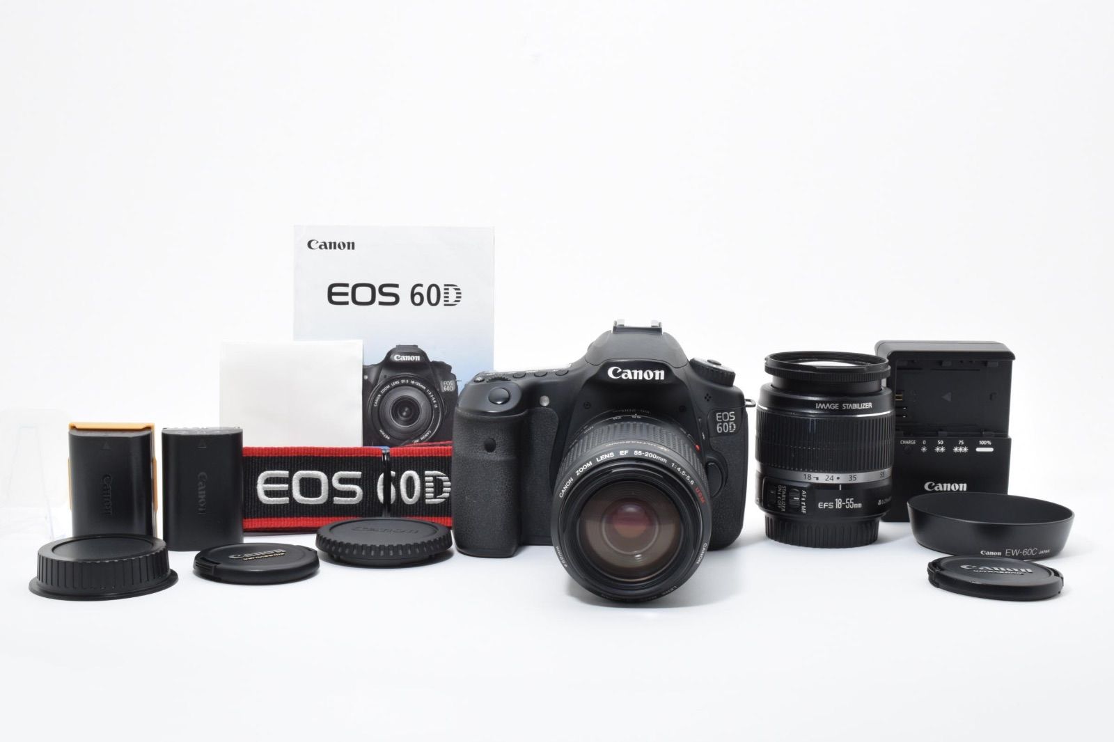 Canon EOS 60D ダブルレンズキット 一眼レフ　望遠レンズ 美品】キヤノン Canon EOS 60D ダブルレンズキット一眼レフ望遠レンズ