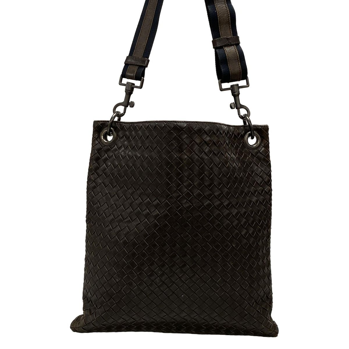 美品✨ボッテガヴェネタ ショルダーバッグ イントレチャート 本革 ダークブラウン BOTTEGA VENETA(ボッテガヴェネタ) ショルダーバッグ イントレチャート