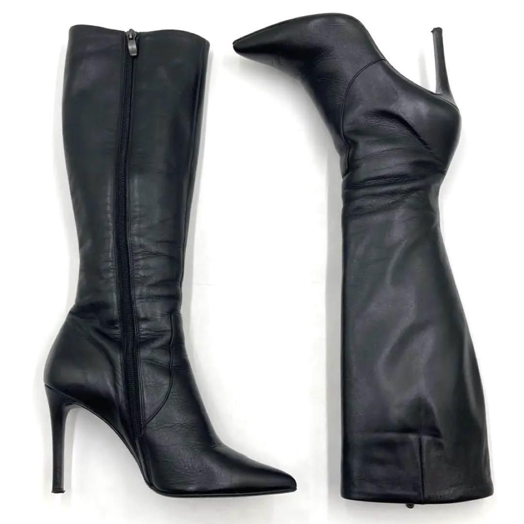 DIANA レザーロングブーツ　24cm DIANA ダイアナ ロング ブーツ 24cm レザー ブラック 日本製 - メルカリ