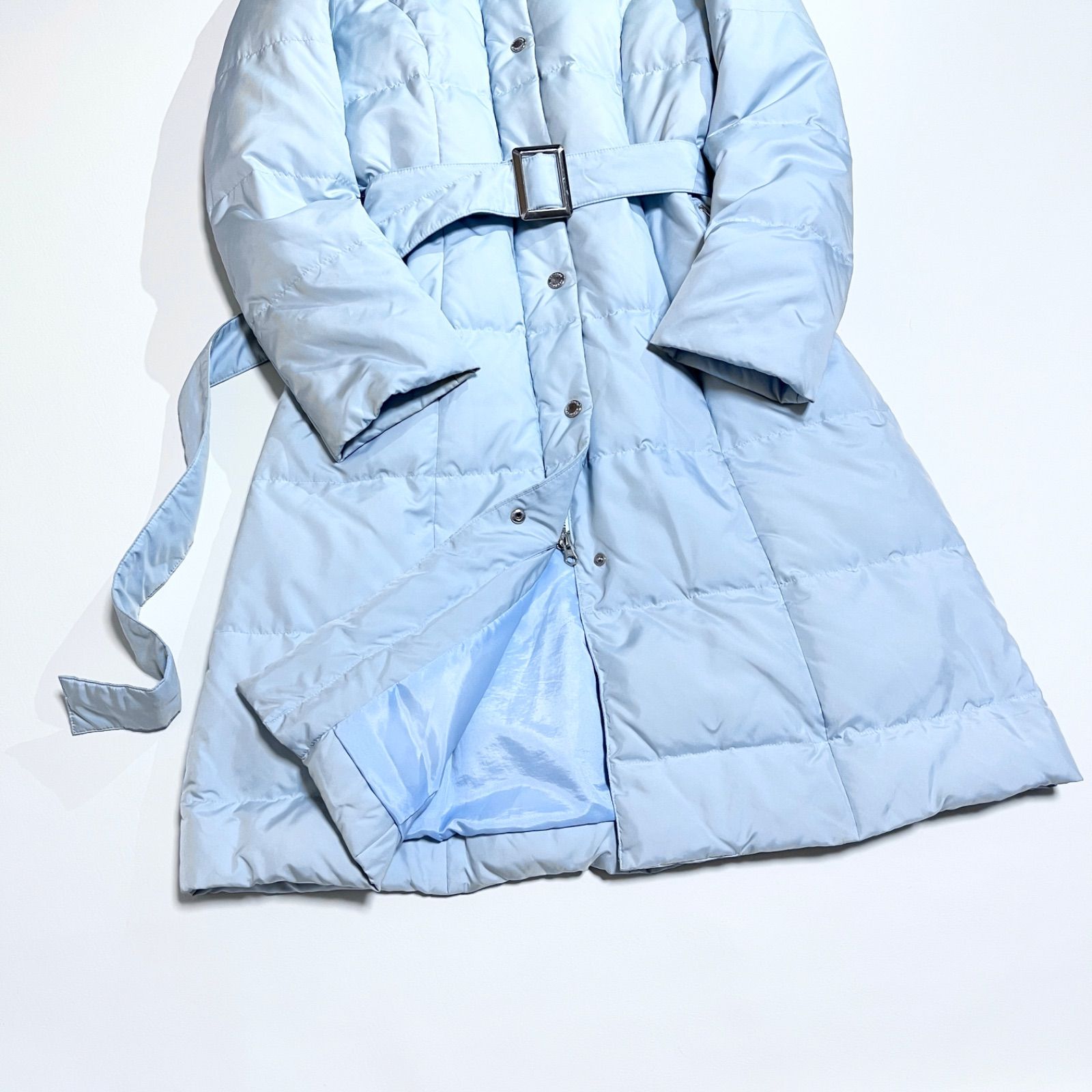 cZ59 希少カラー Harrods 2way ブルー ファー ダウンコート フォックス