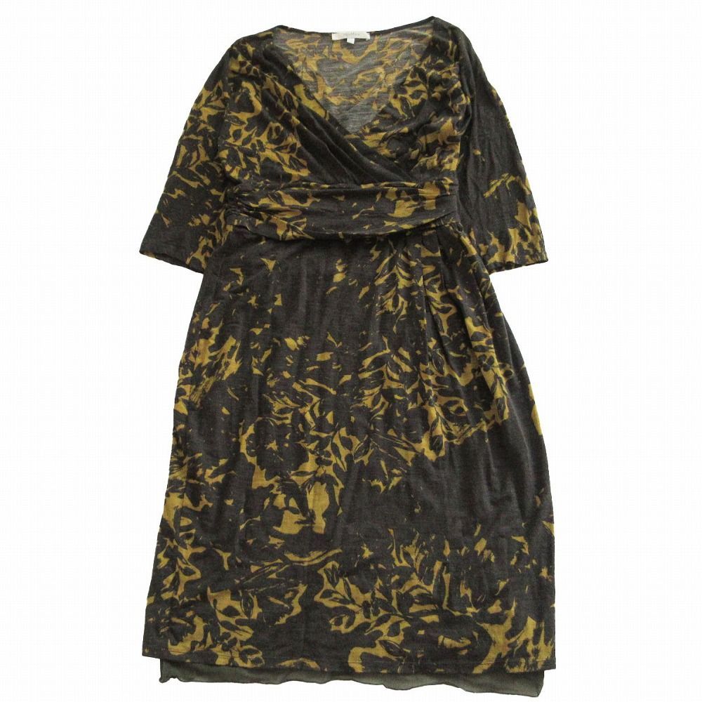 Max Mara マックスマーラ 白タグ 総柄 カシュクール ワンピース ひざ丈