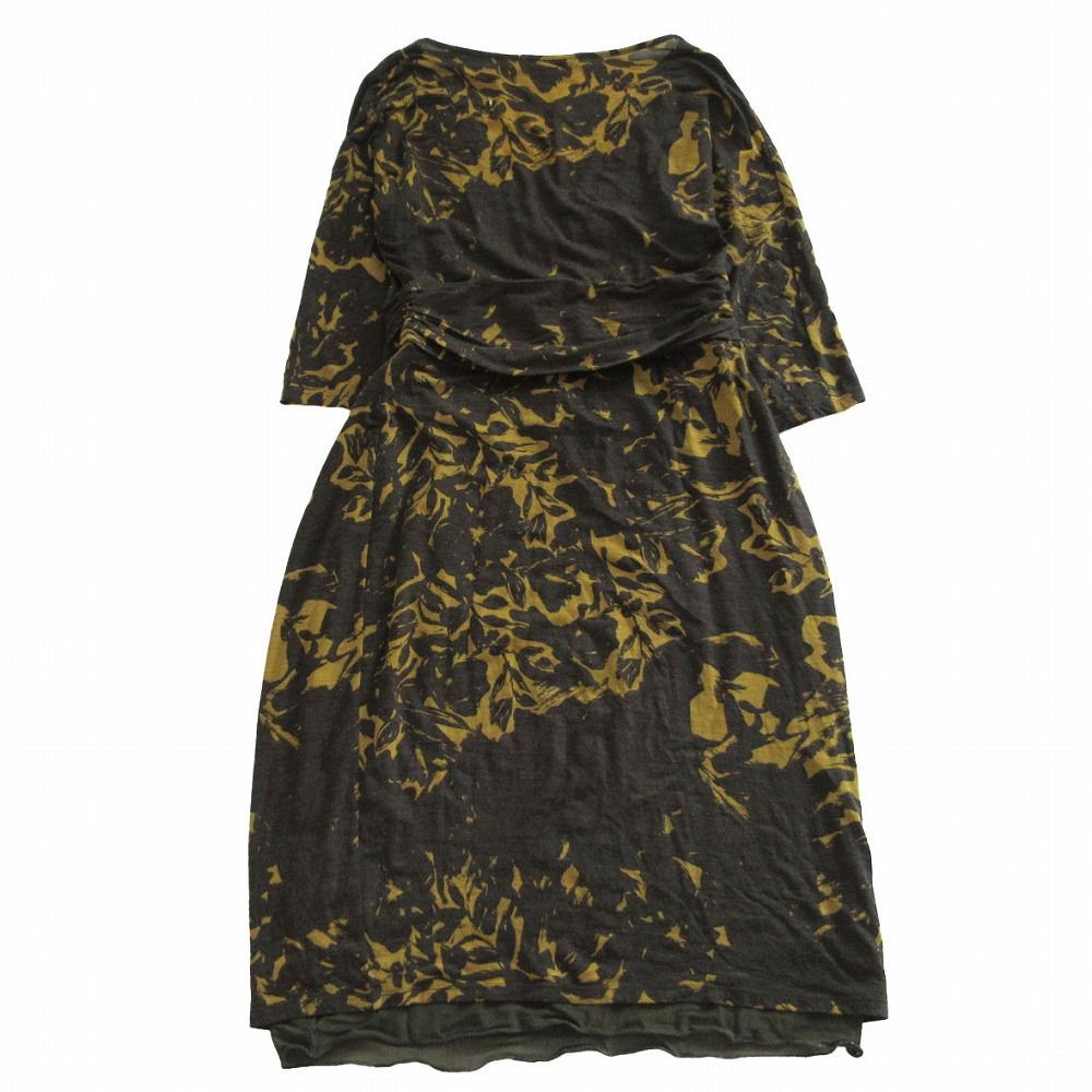 Max Mara マックスマーラ 白タグ 総柄 カシュクール ワンピース ひざ丈