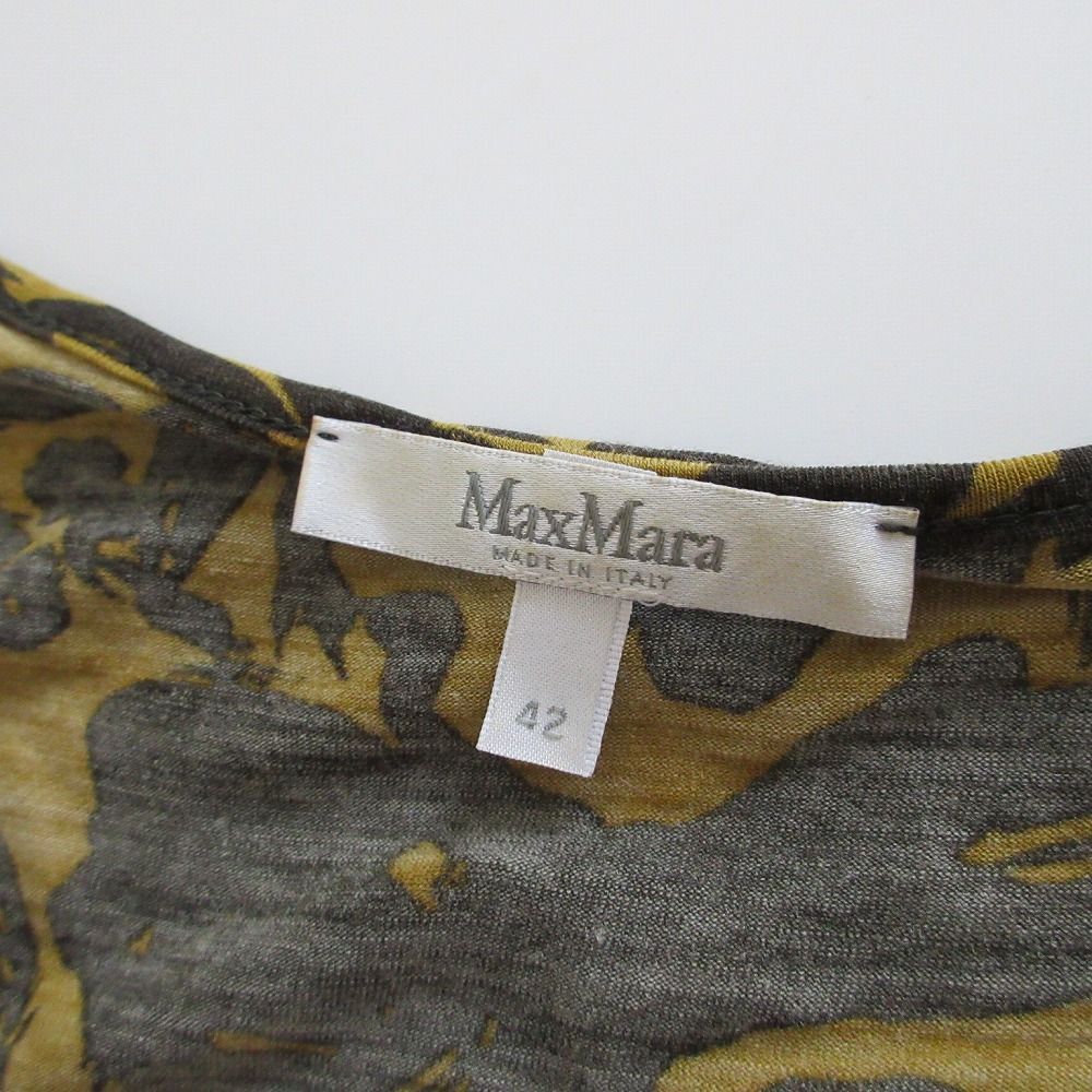 Max Mara マックスマーラ 白タグ 総柄 カシュクール ワンピース ひざ丈