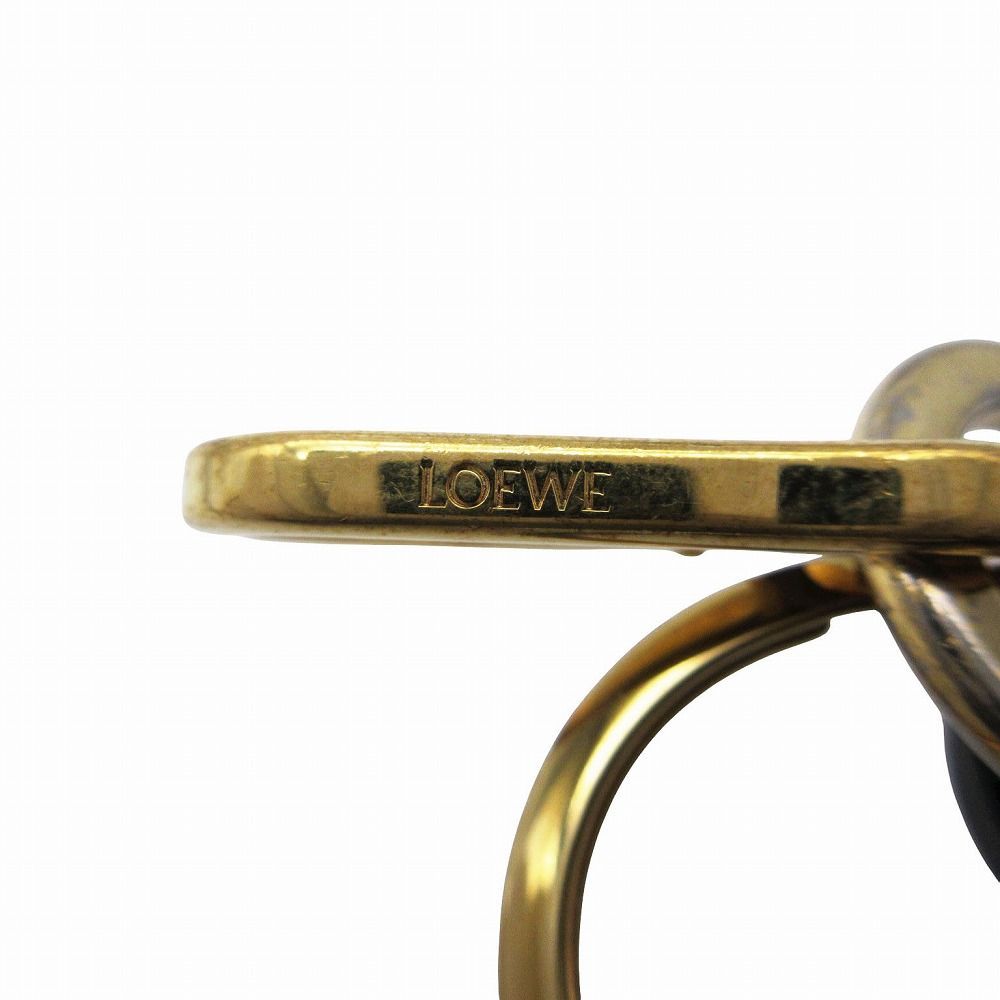 LOEWE アナグラムロゴ レッド レザー キーリング LOEWE（ロエベ） 【送料無料 美品】 アナグラム キーホルダー