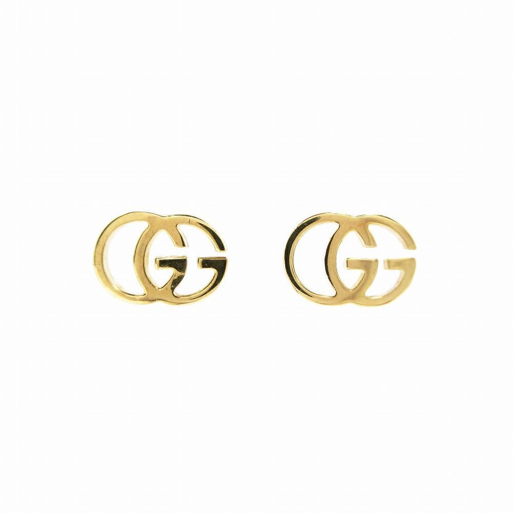GUCCI グッチ K18 750 ダブルGロゴ ゴールドピアス アクセサリー 両耳