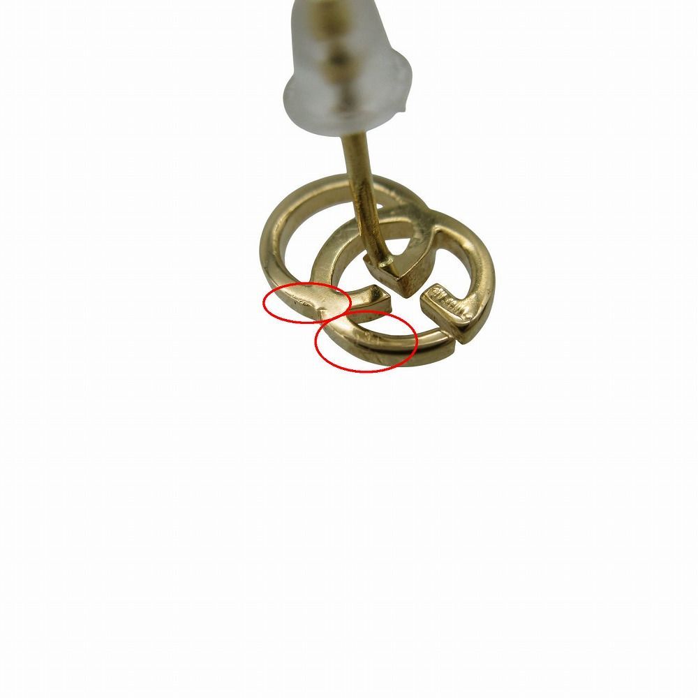 GUCCI グッチ K18 750 ダブルGロゴ ゴールドピアス アクセサリー 両耳