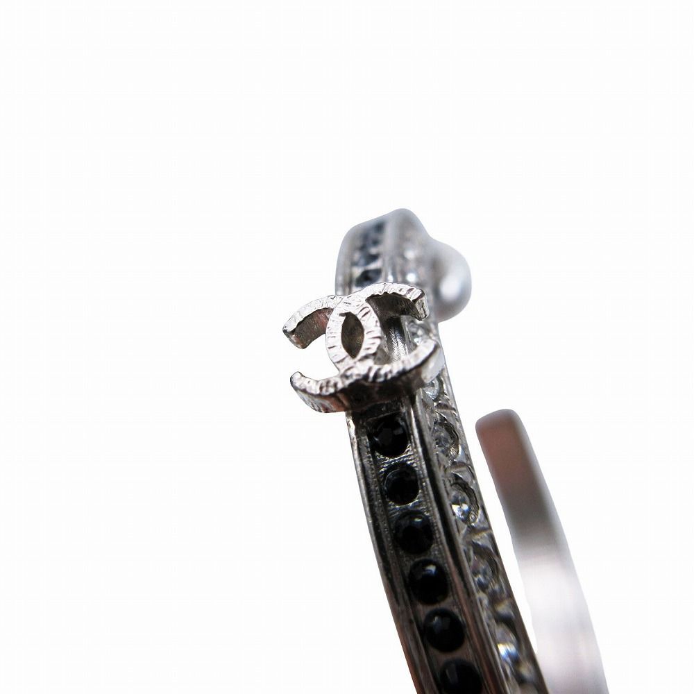 CHANEL シャネル B17P ココマークラインストーン フープピアス 両耳