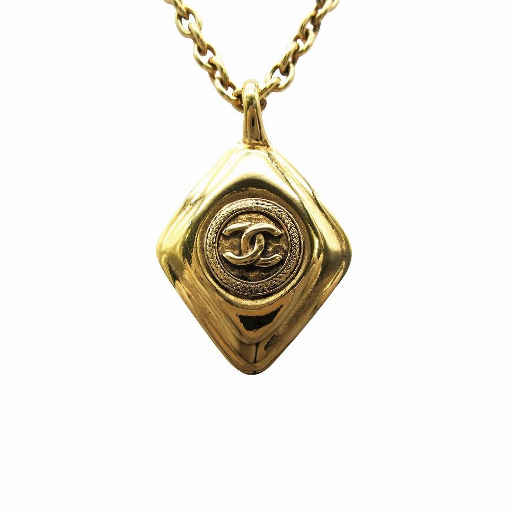 CHANEL シャネル ヴィンテージ ココマーク ひし形 ネックレス ゴールド