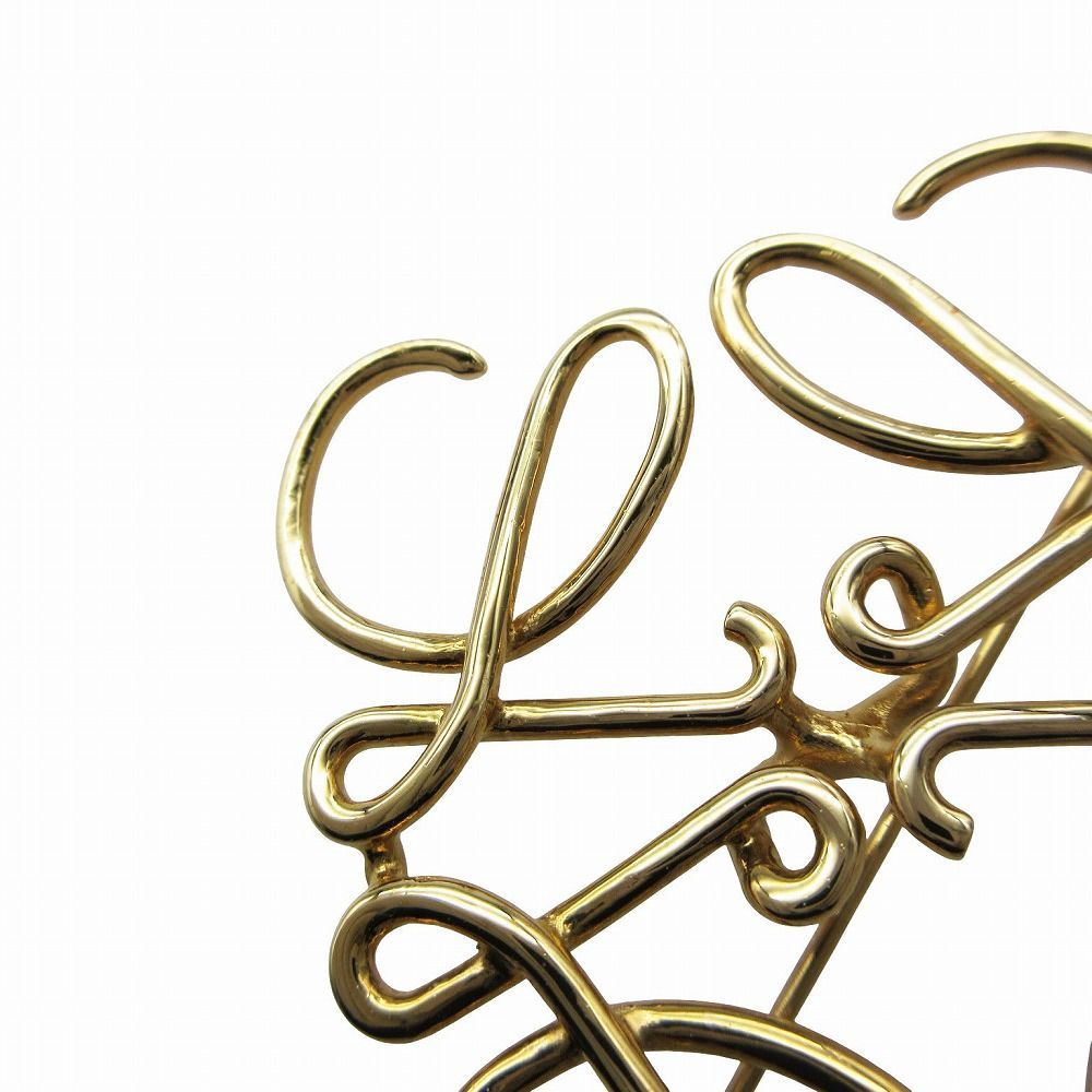 LOEWE ゴールド ブローチ 美品 LOEWE（ロエベ） 送料無料 フェイクパール ブローチ ゴールド ホワイト