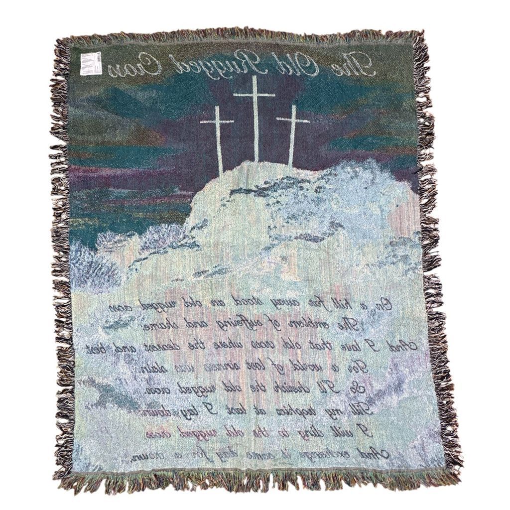 vintageラグ ブランケット マルチカバー タペストリー 宗教 キリスト教