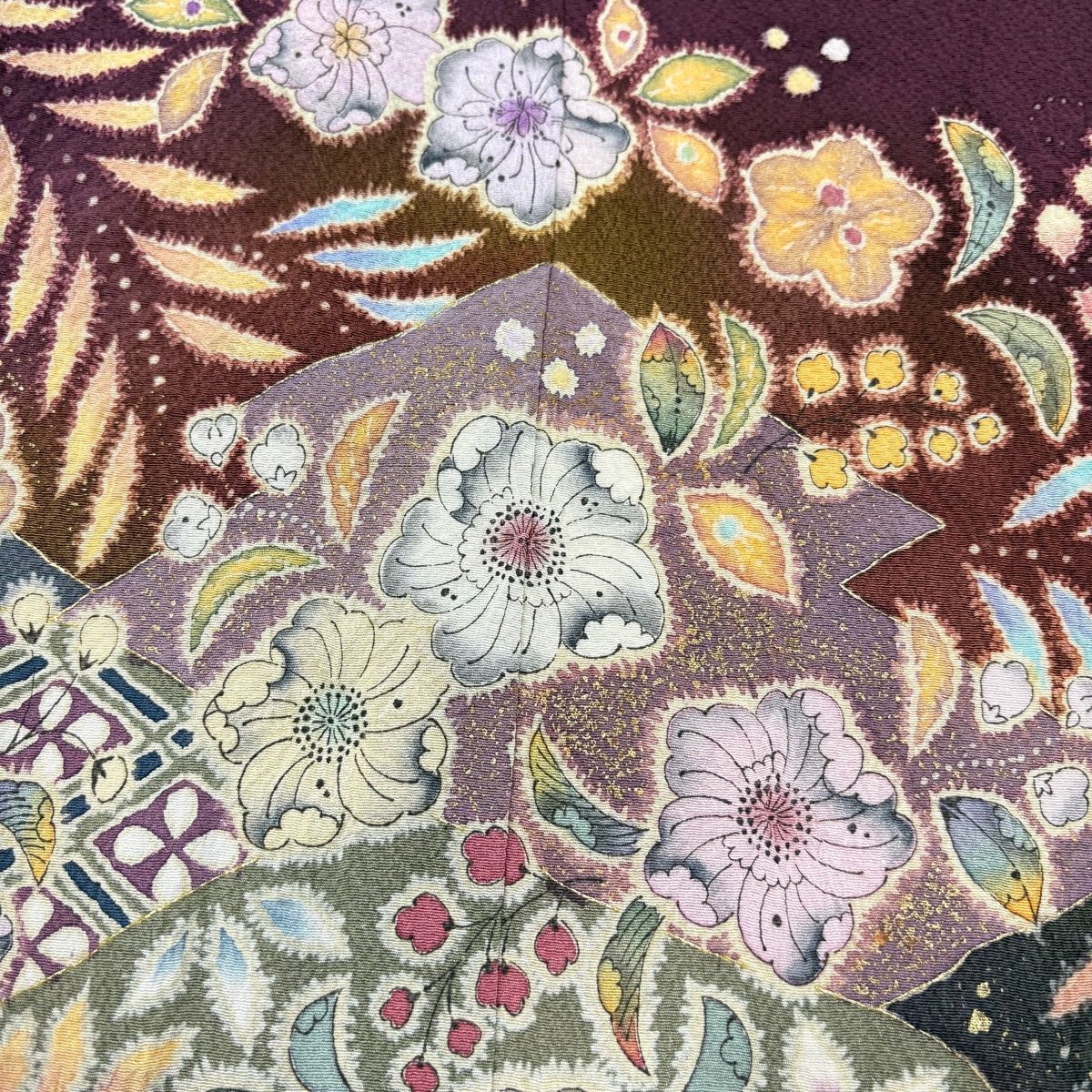 専用 最終値下げ T-238 付け下げ 辻ヶ花 翠山工房 袷 茶紫 金彩 やまと 専用 最終値下げ T-238 付け下げ 辻ヶ花 翠山工房 袷 茶紫