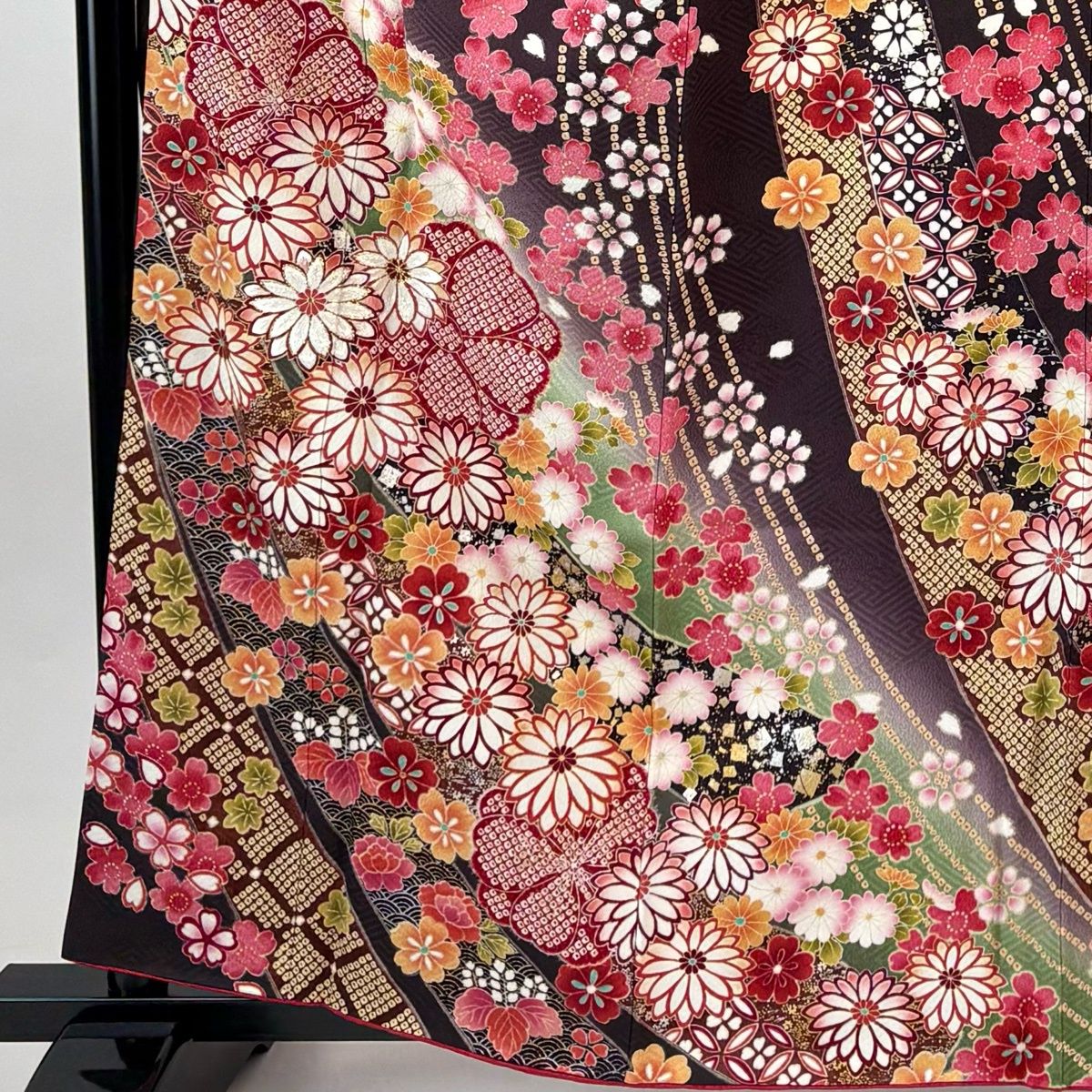 付下げ 身丈162.5cm 裄丈69.5cm 公式 L 袷 落款 桜 宝尽くし 刺繍 金銀