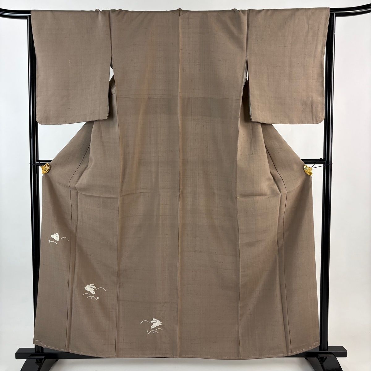 ④最高級品　赤城紬　付下げ　単衣　証紙有り　新品　極美品 美品】 付下げ 身丈159.5cm 裄丈65.5cm M 袷 赤城絞り紬 落款 証紙