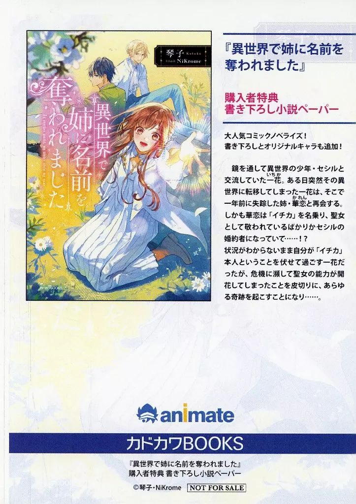 中古】アニメムック ≪リーフレット・小冊子≫ 異世界で姉に名前を奪