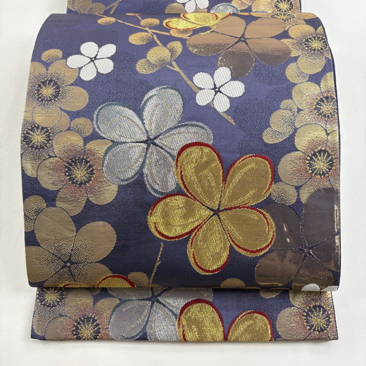 袋帯 秀品 梅 金銀糸 箔 青紫 六通 正絹 【中古】 - メルカリ