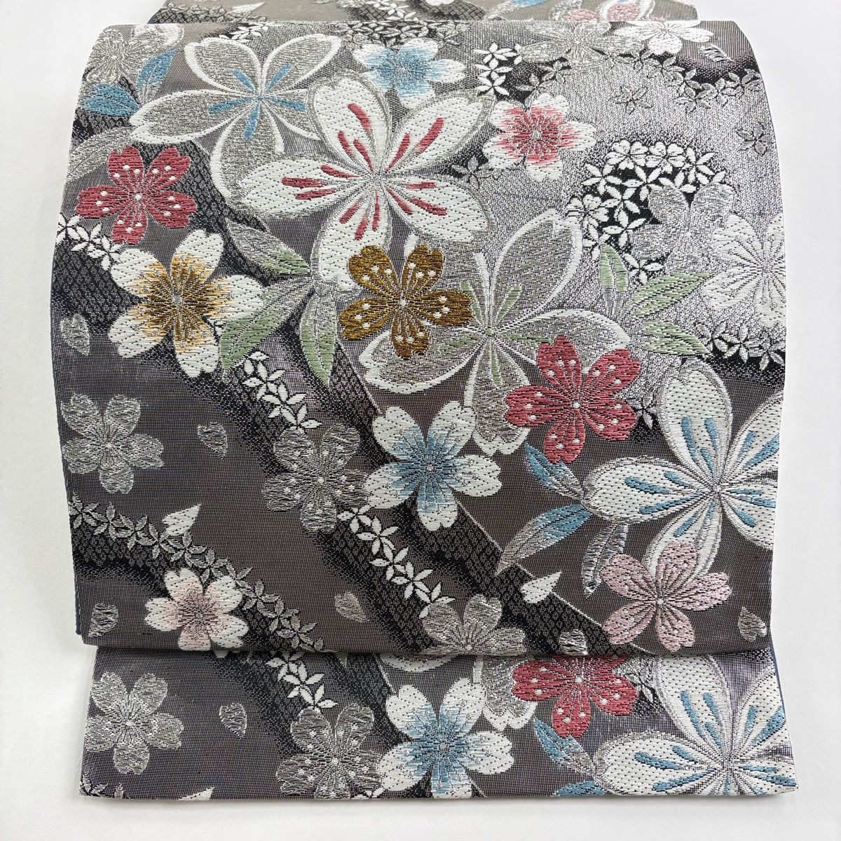 小紋　摺り疋田　正絹そして袋帯 正絹 全通袋 疋田絞り模様 小紋 摺り疋田 正絹そして袋帯 リサイクル