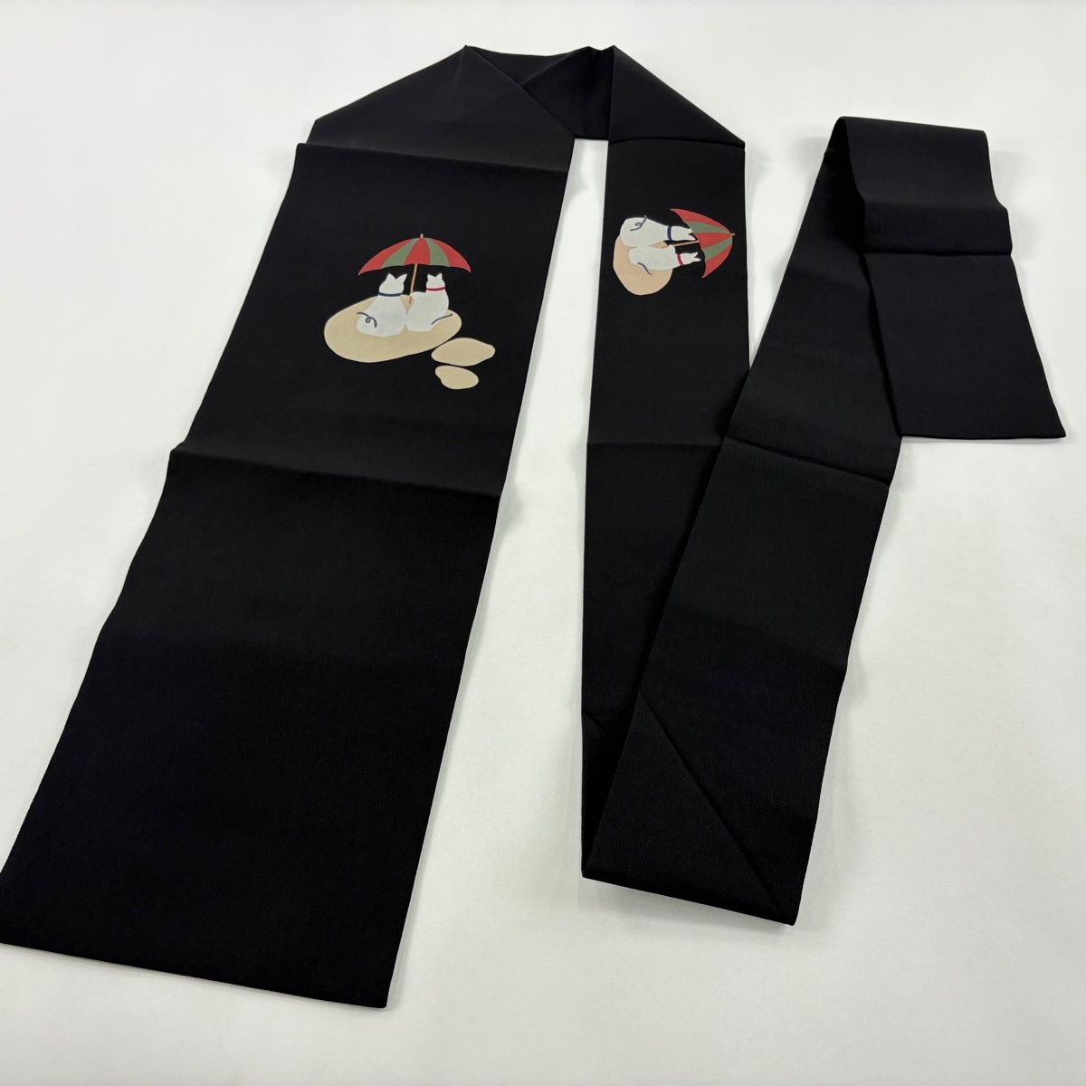 美品】 名古屋帯 名品 猫 縮緬 黒 正絹 【中古】 - メルカリ