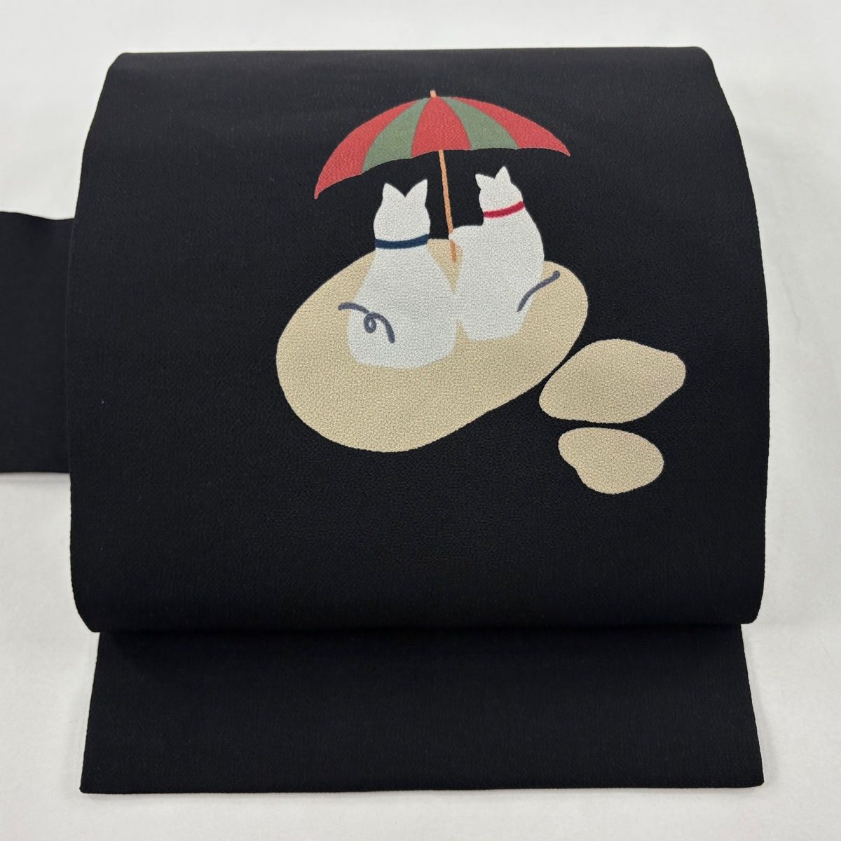 美品】 名古屋帯 名品 猫 縮緬 黒 正絹 【中古】 - メルカリ