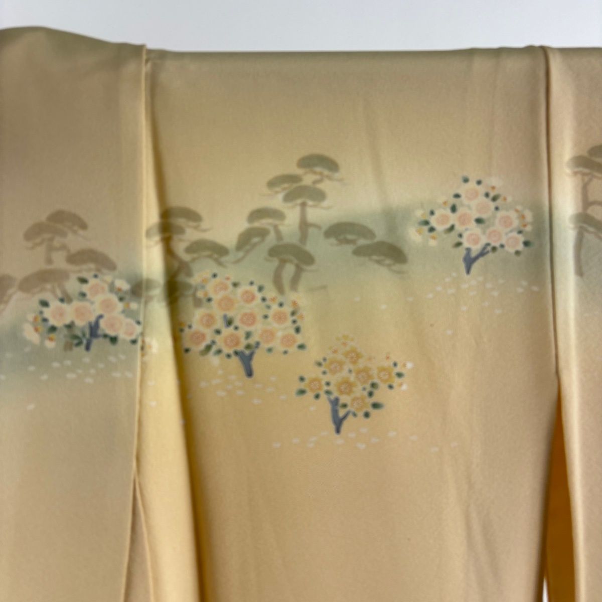 美品】 訪問着 身丈162.5cm 裄丈63.5cm S 袷 袋帯セット 松 桜 ぼかし