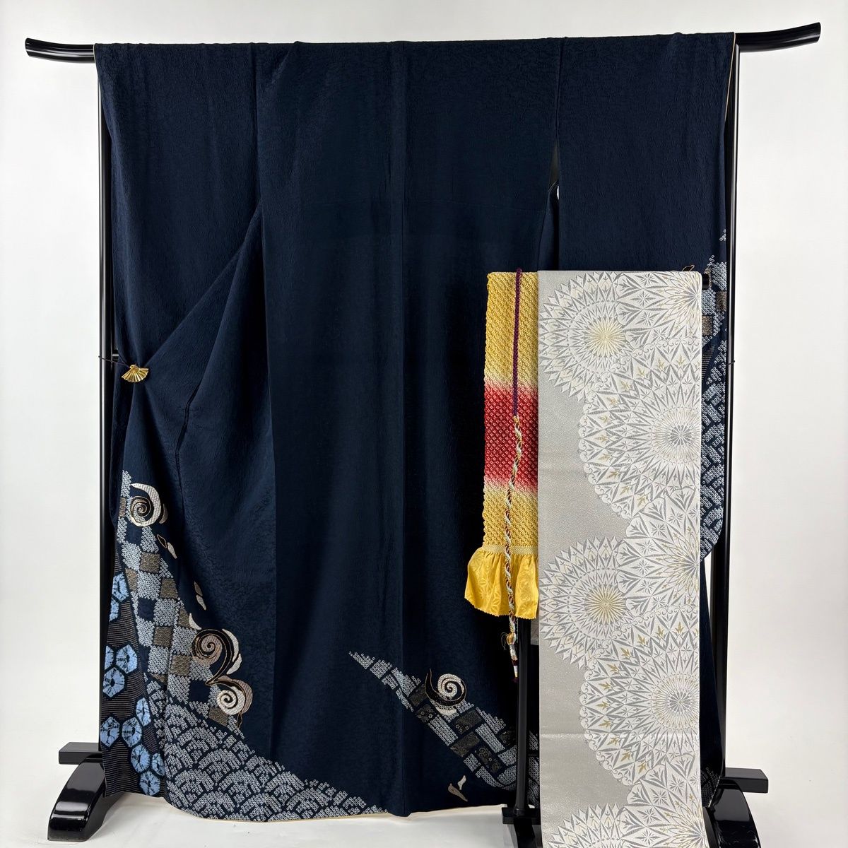 美品】 振袖 身丈168cm 裄丈68cm L 袷 袋帯フルセット コシノヒロコ