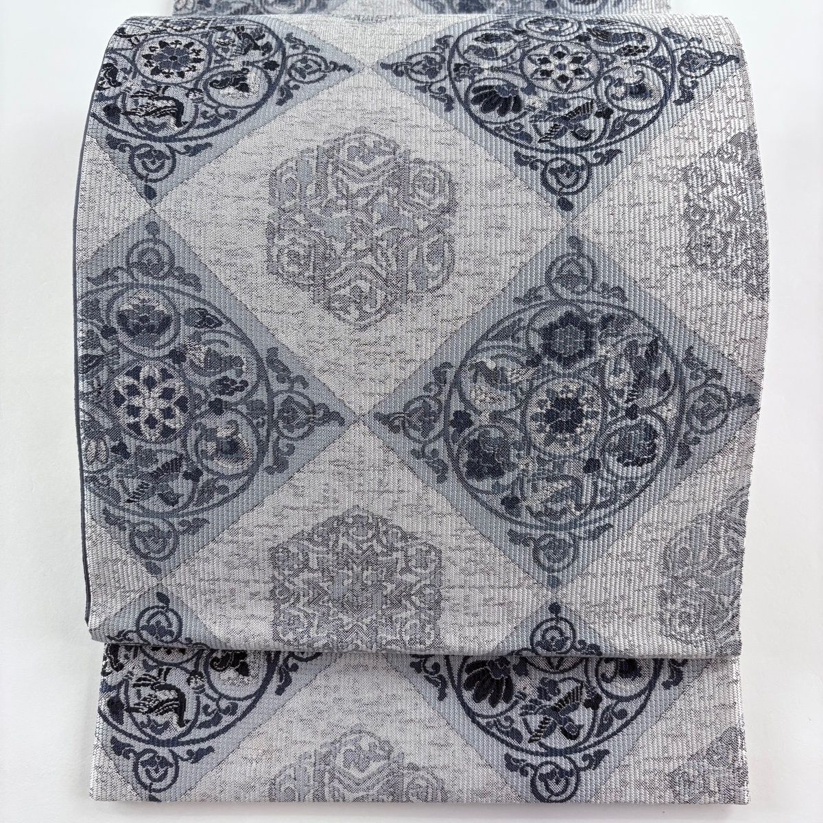 O0789 美品 逸品 お洒落 オールシーズン 藍染 糸 正絹 袋帯 O0789 美品 逸品 お洒落 オールシーズン 藍染 糸 正絹 袋帯