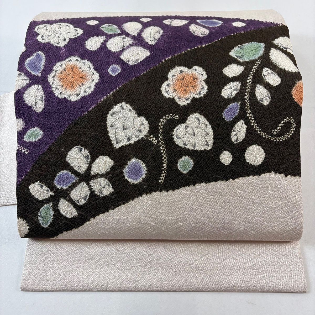 名古屋帯 優品 辻が花柄 絞り クリーム 正絹 【中古】 - メルカリ