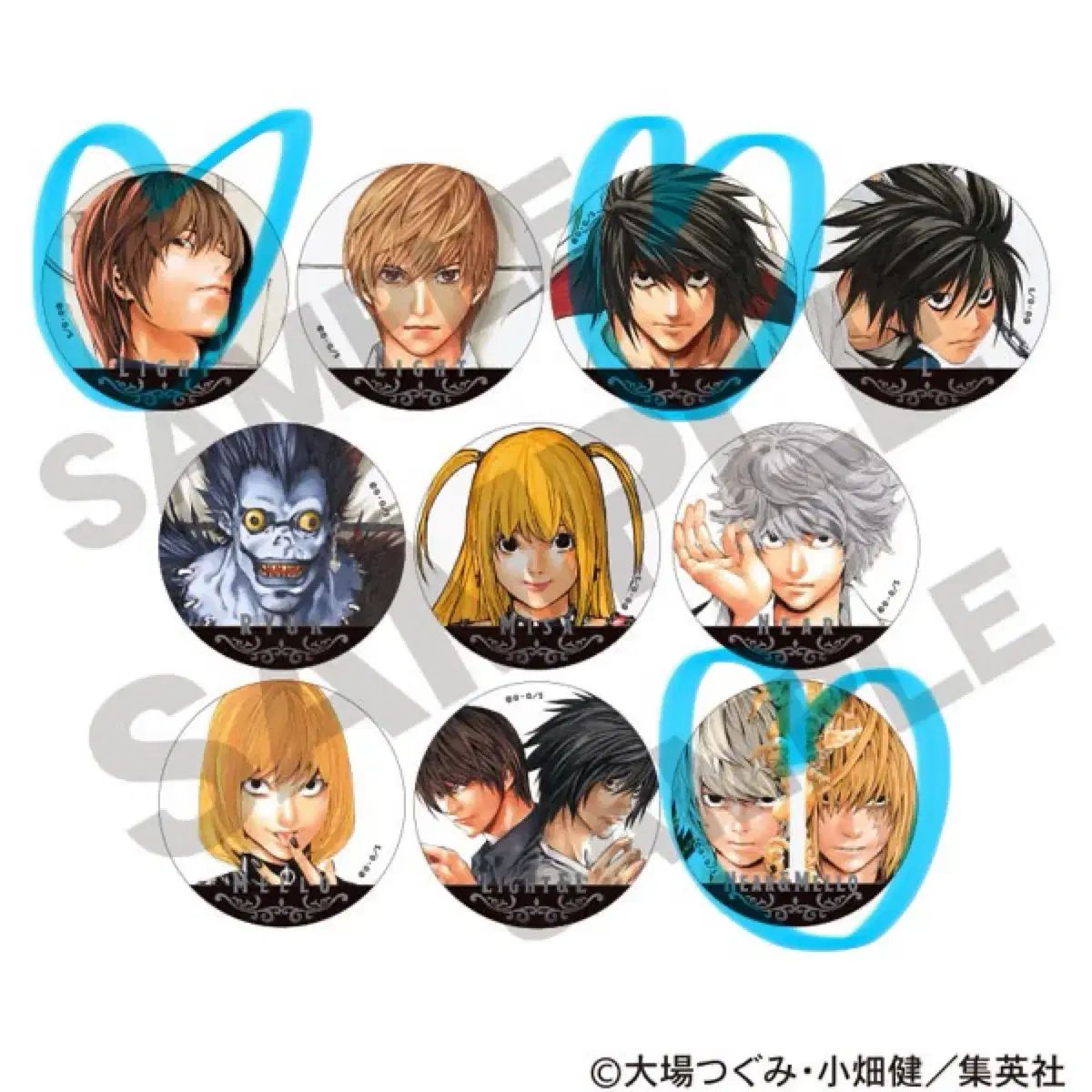 DEATH NOTE(デスノート) 夜神 月(ライト) L エル ニア メロ 缶バッジ