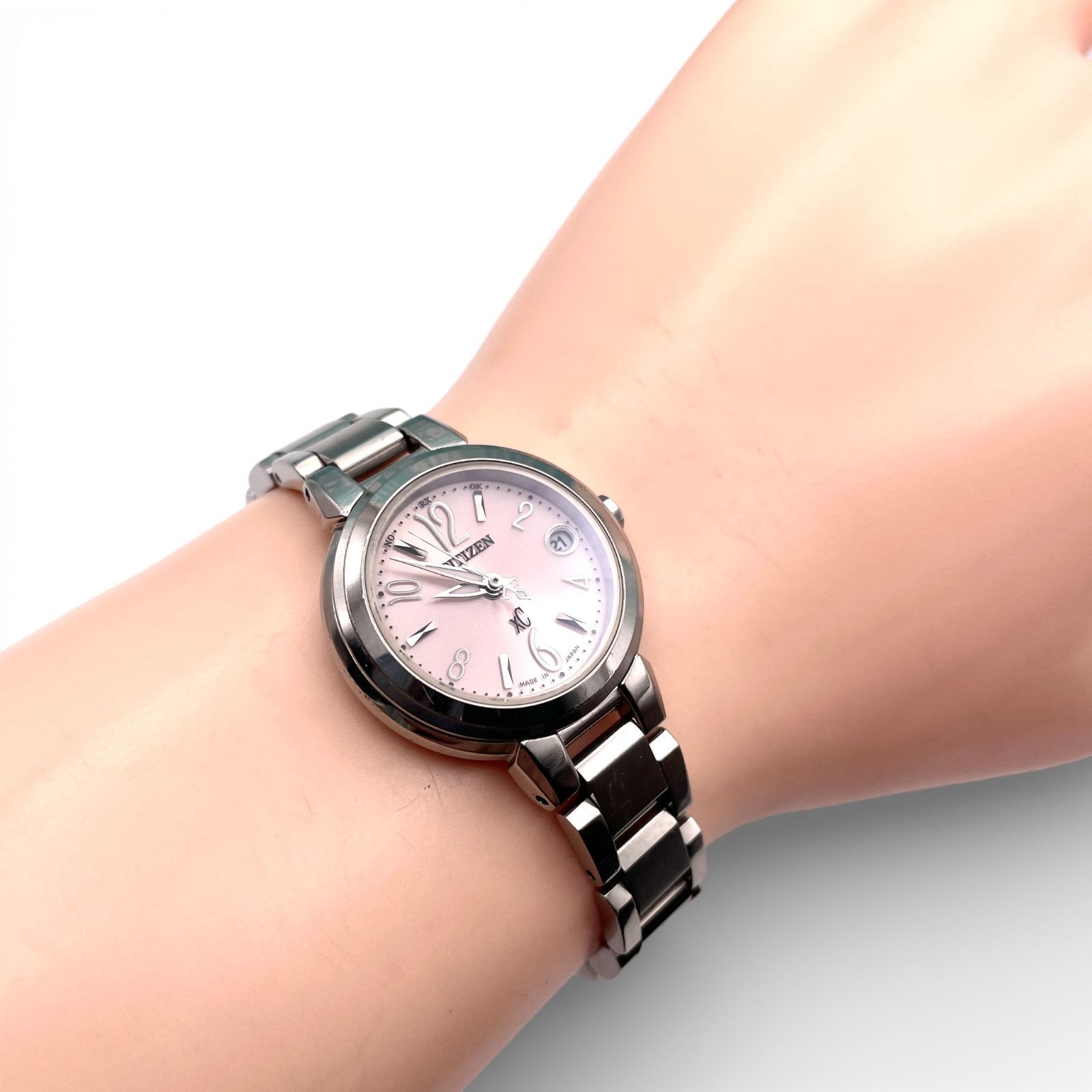 【稼働・美品】CITIZEN シチズン xC クロスシー H058ピンク文字盤 美品□稼働 CITIZEN シチズン XC クロスシー デイトピンク文字盤