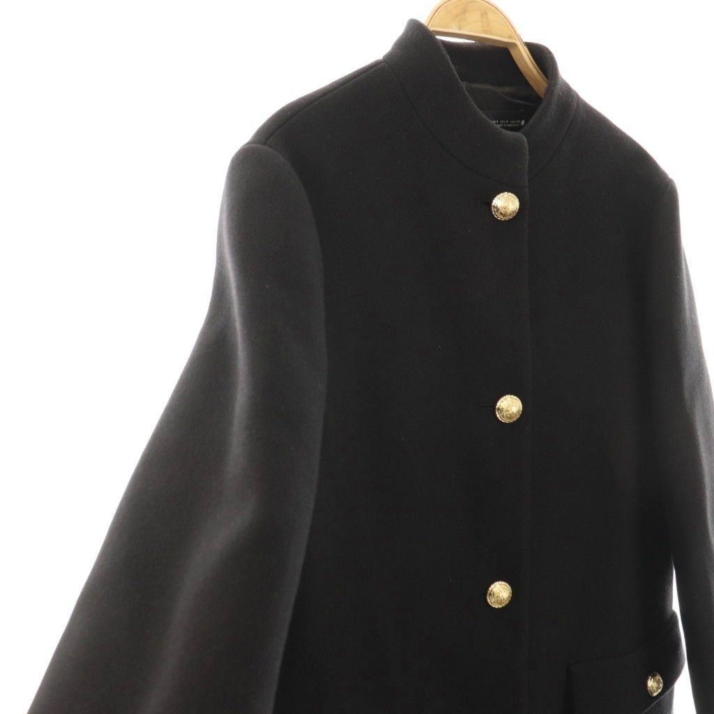 ザラ ZARA MANTECO 金ボタン ロングコート アウター S ブラック /HK