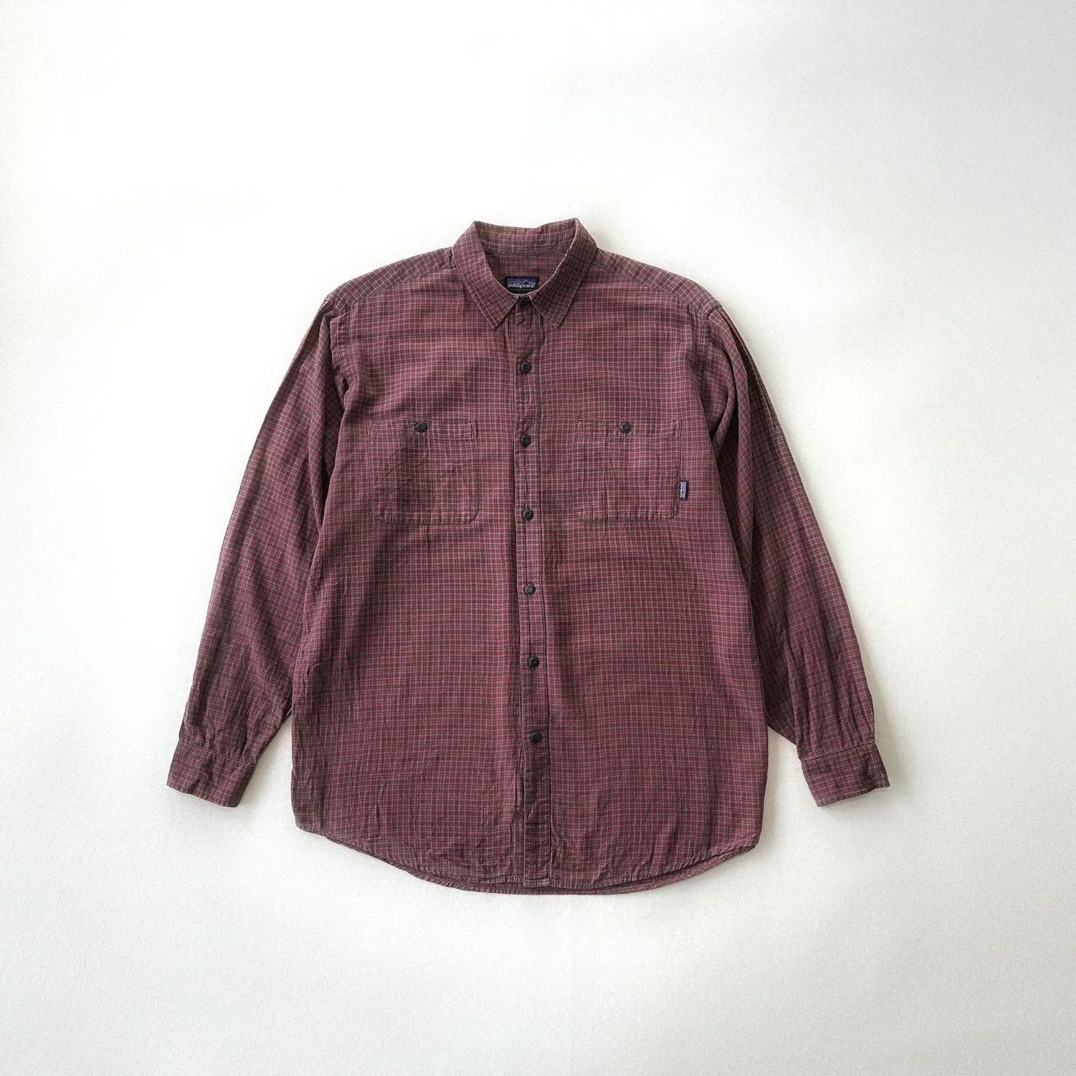 90s patagonia 90s ポルトガル製 ライトフランネルシャツ ネイビー XL
