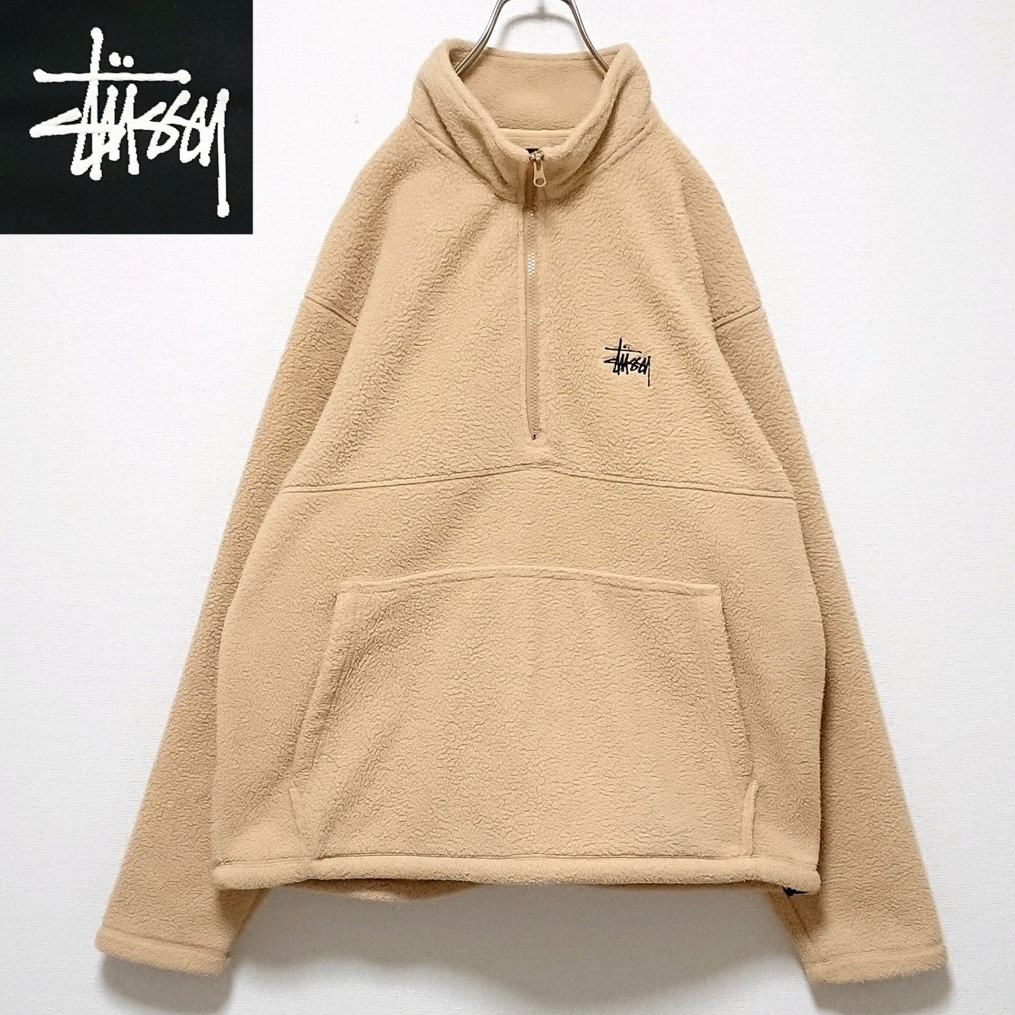 人気モデル ステューシー ショーン ストック 刺繍 ロゴ ハーフジップ