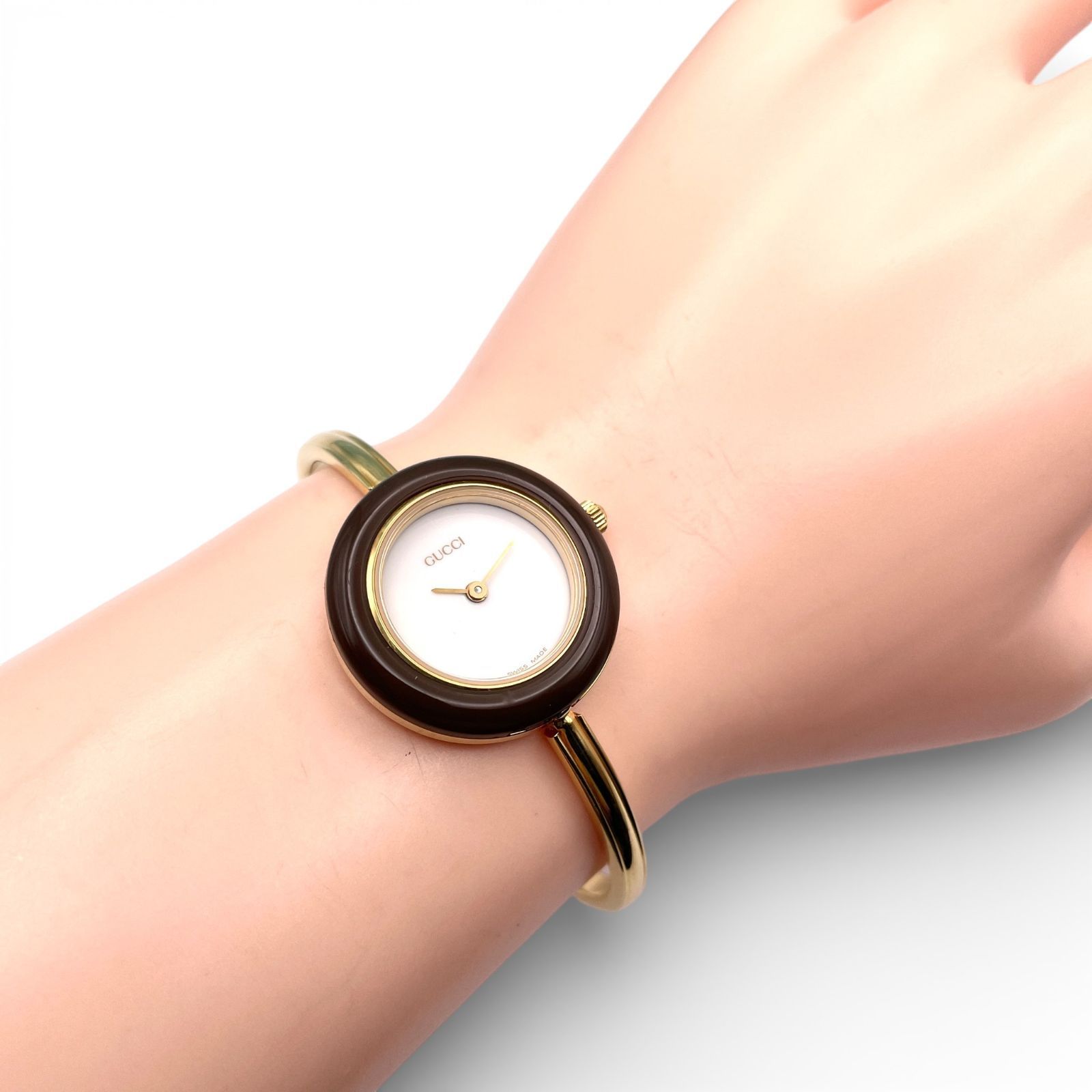 美品□稼働 GUCCI グッチ 11/12.2 バングル ウォッチ ヴィンテージ