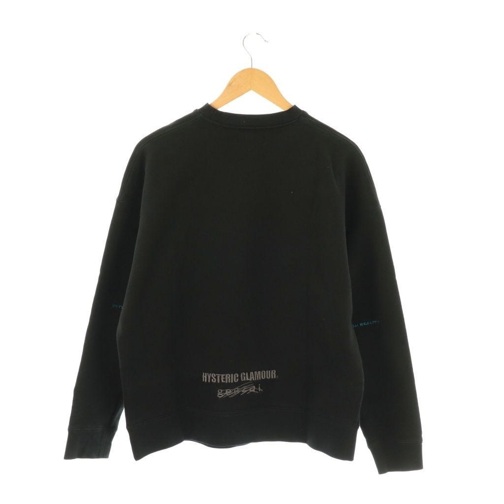 【中古】ヒステリックグラマー ×genzai Power Laser Sweat スウェット トレーナー 長袖 コットン F 黒 ヒステリックグラマー HYSTERIC GLAMOUR ×genzai Power Laser Sweat