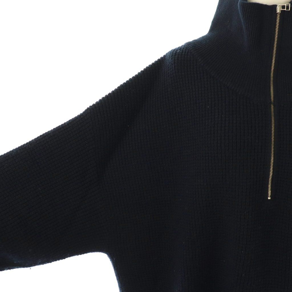 【中古】フレームワーク Framework 24AW ワッフルハーフジッププルオーバー ニット セーター ウール ネイビー 紺 フレームワーク Framework 24AW ワッフルハーフジッププルオーバー