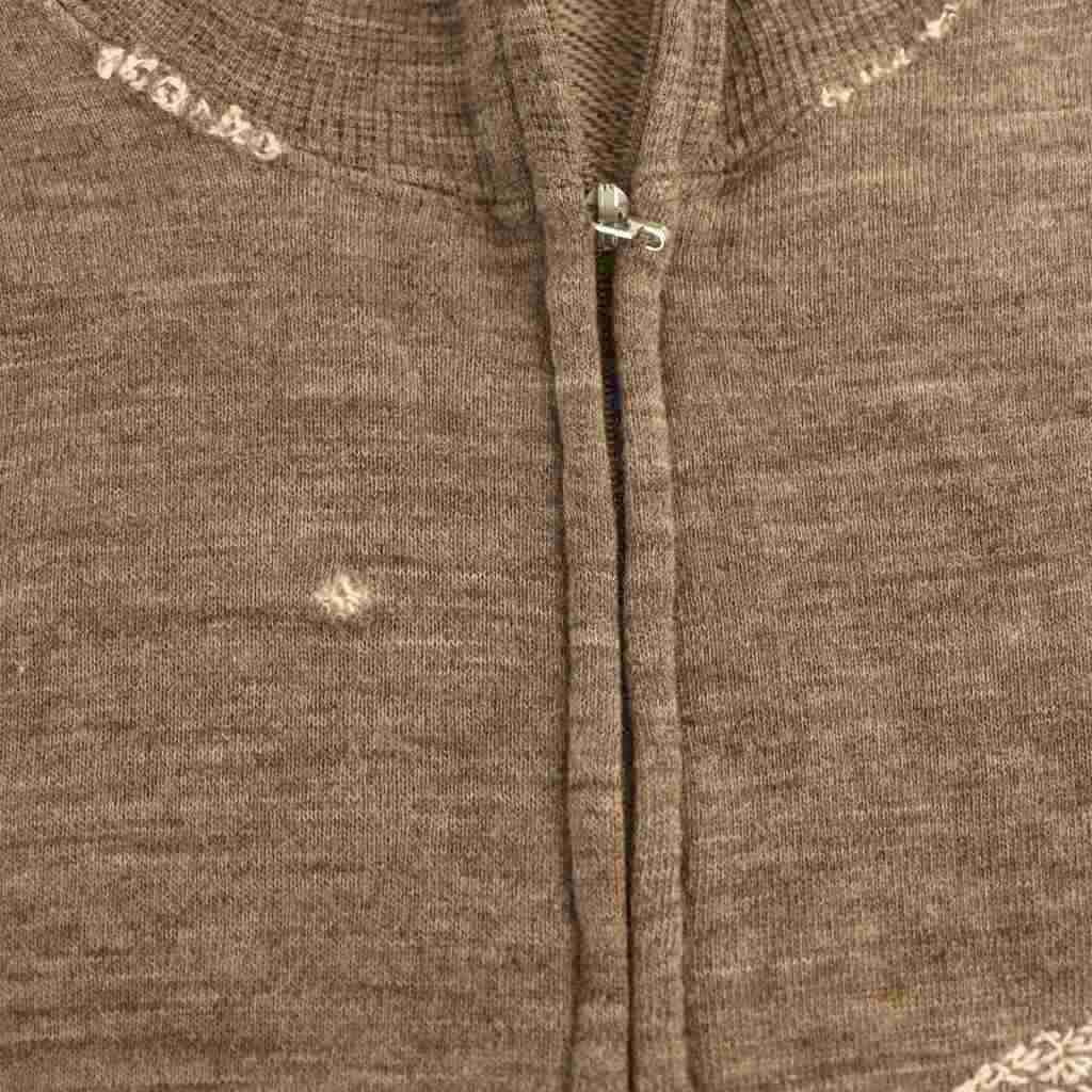 【中古】ミナペルホネン mina perhonen poem2 ジップアップ ブルゾン ジャケット ニット ブラウン /HK ■OS ミナペルホネン mina perhonen poem2 ジップアップ ブルゾン