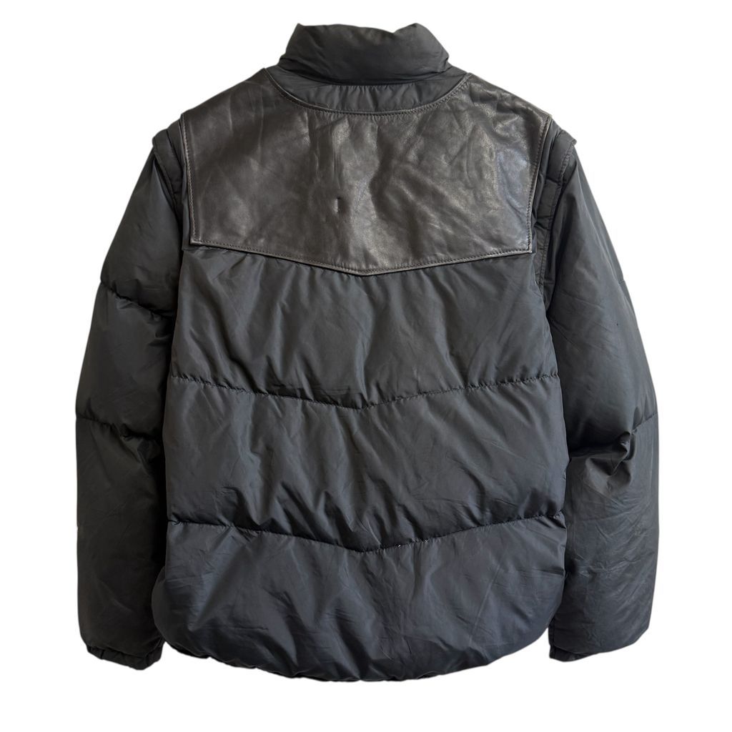USA製 Schott ショット 2WAY レザーベスト×ダウンジャケット 黒 サイズ 