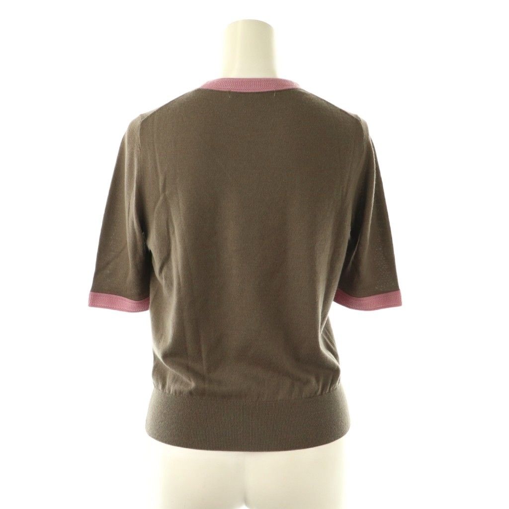 【中古】アナイ アンサンブル スーパーメリノ配色クルーネック プルオーバー×スーパーメリノ配色Vネックカーディガン アナイ ANAYI アンサンブル スーパーメリノ配色クルーネック プル