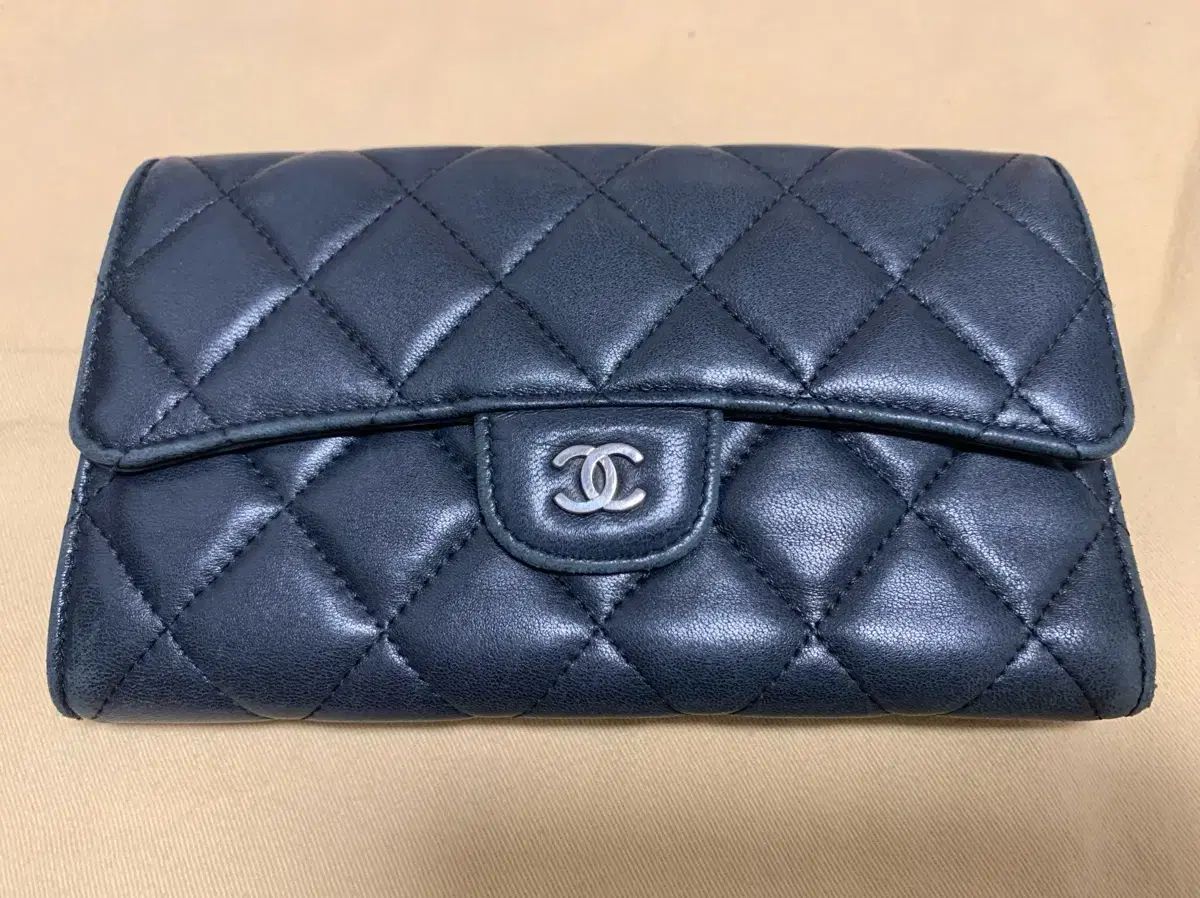 CHANEL ネイビー キルティング 長財布 CHANEL ネイビー キルティング 長財布 CHANEL ネイビー キルティング