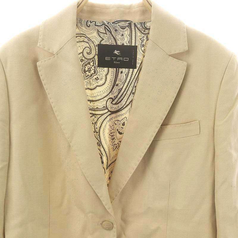 エトロ ETRO テーラードジャケット 裏地ペイスリー柄 42 ベージュ /AQ