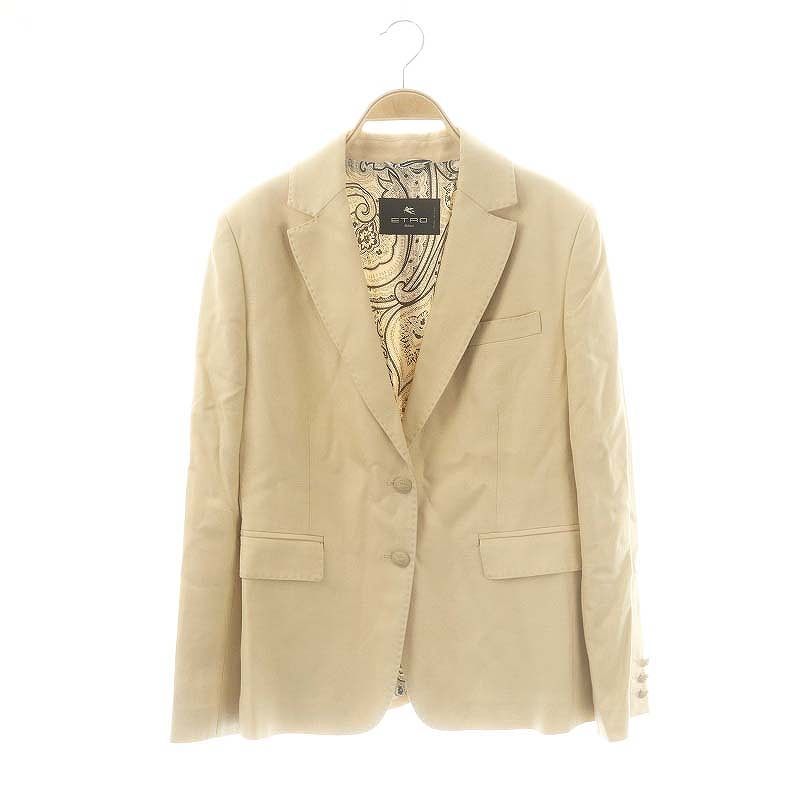 エトロ ETRO テーラードジャケット 裏地ペイスリー柄 42 ベージュ /AQ