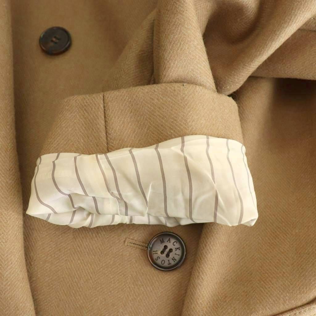 【中古】マッキントッシュ ロンドン MACKINTOSH LONDON ロゴライニングウールPコート ダブル 40 ベージュ /HK ■OS レディース マッキントッシュ ロンドン MACKINTOSH LONDON ロゴライニングウールP