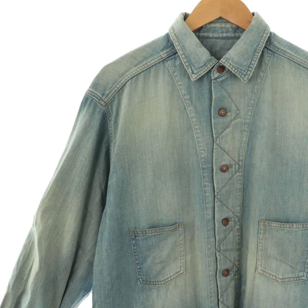 【中古】マーティーアンドサンズ 25AW DENIM SHIRTS COVERALL デニムジャケット カバーオール 薄手 ダメージ加工 マーティーアンドサンズ MAATEE＆SONS 25AW DENIM SHIRTS COVERALL